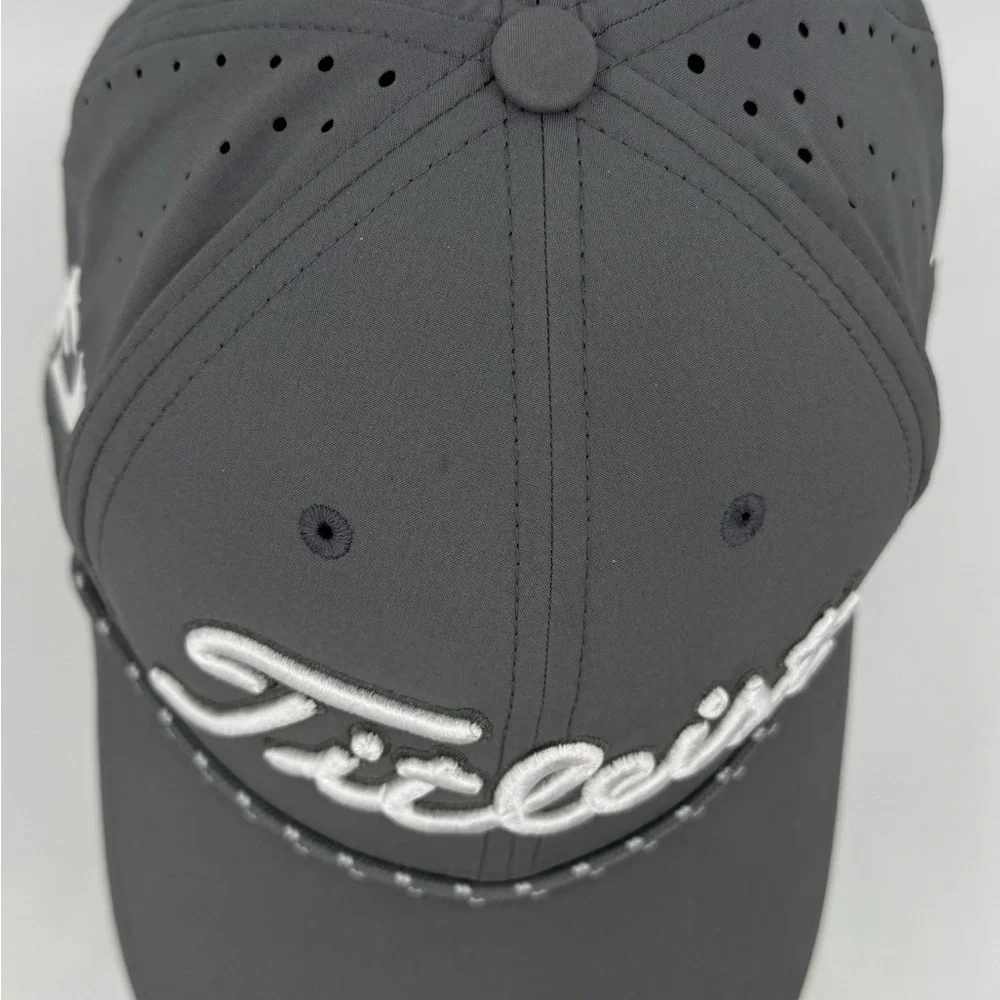 Titleist Golf Tour Breezer FJ ProV1 Adjustable Hat in Charcoal Grey w White NWOT